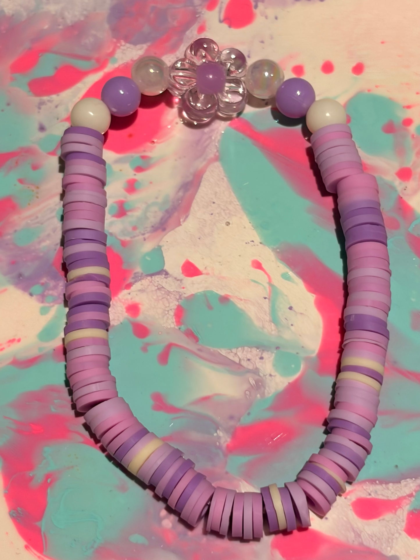 Purple flower bracelet