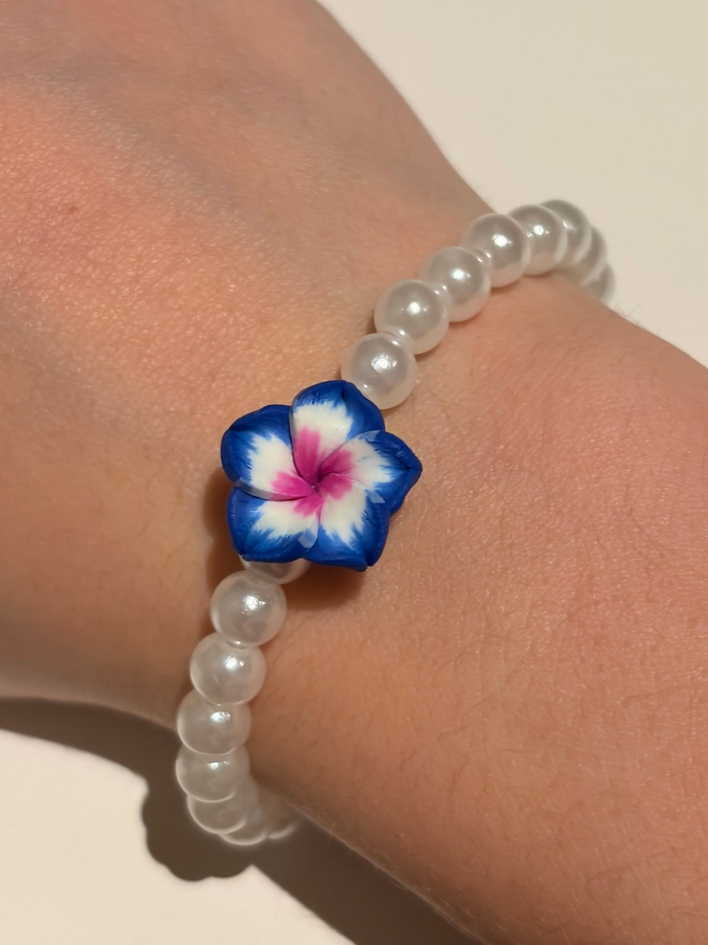 Dark blue flower bracelet