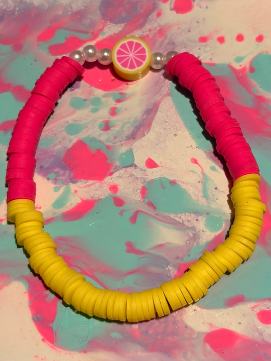 Yellow and pink Mellon bracelet