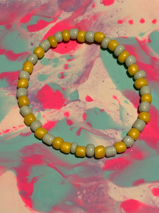 Yellow and light blue bracelet