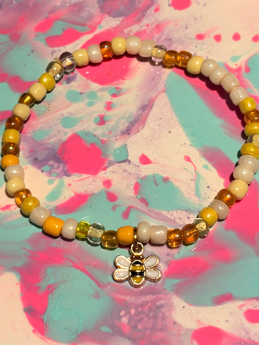 Yellow bumble bee bracelet
