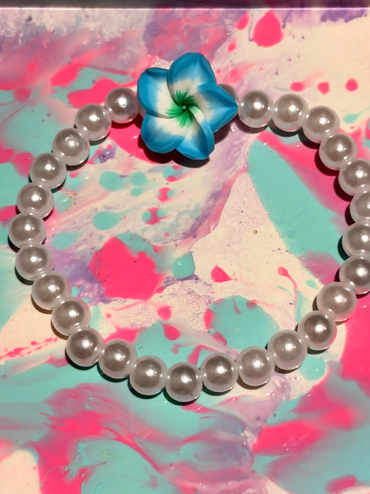 Blue flower bracelet
