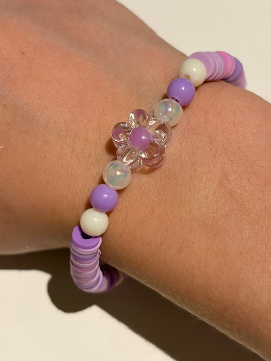 Purple flower bracelet