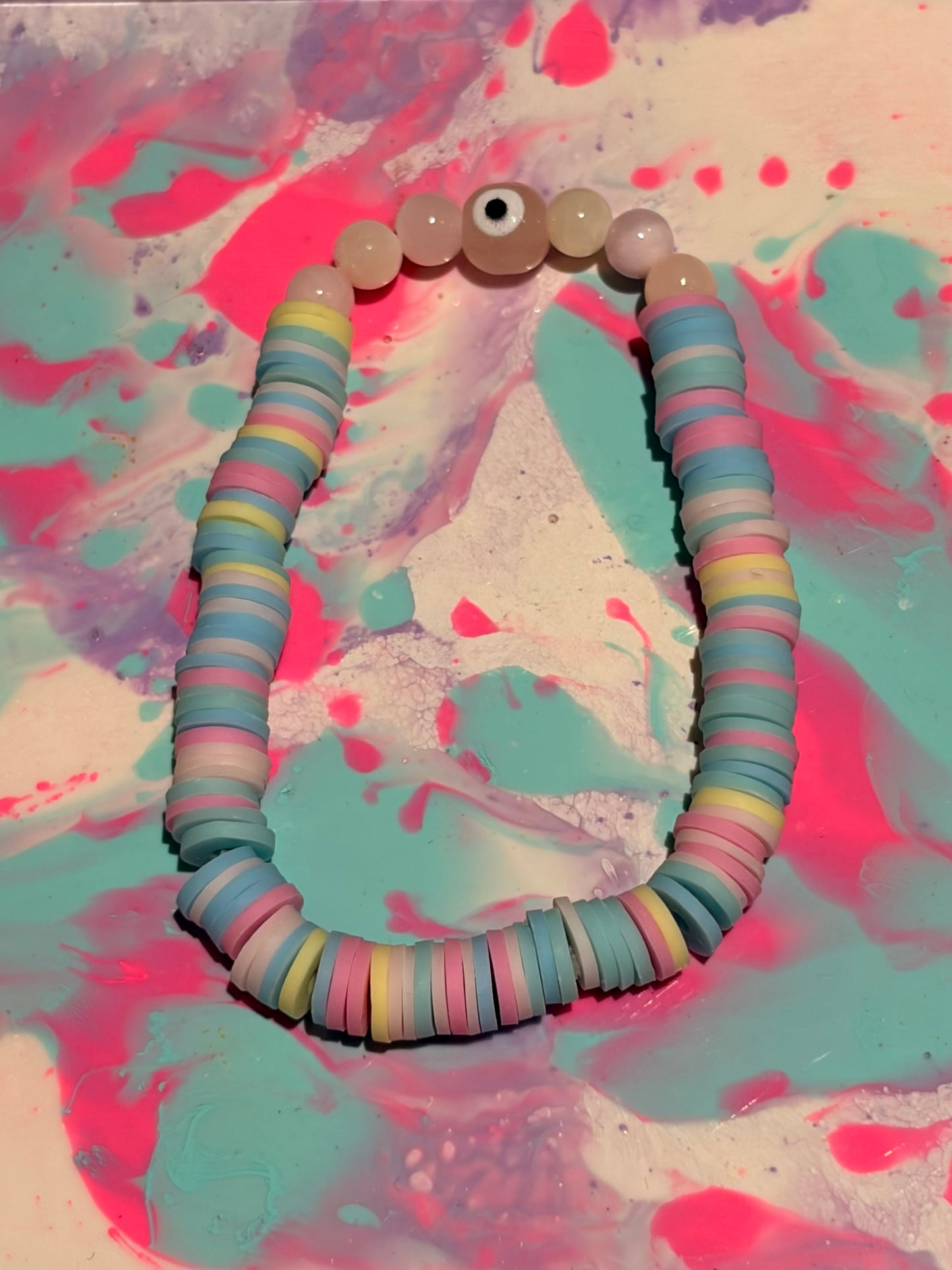 Pastel evil eye bracelet