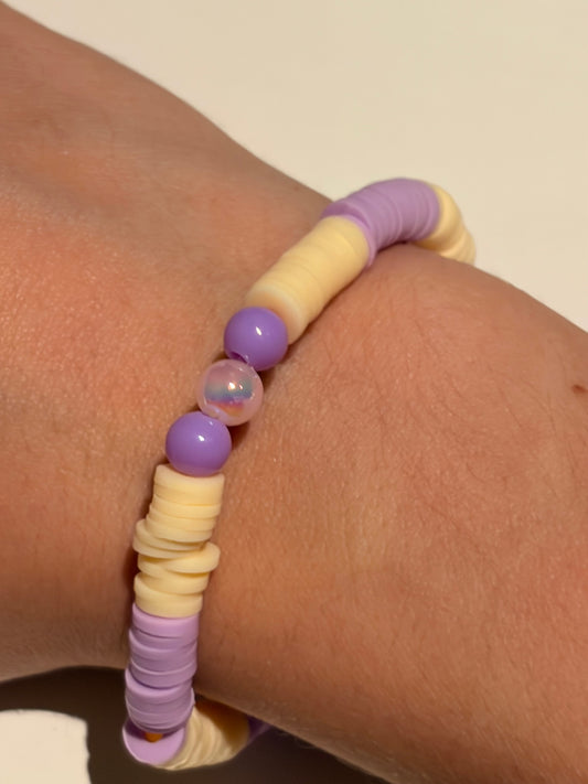 Purple and creme bracelet
