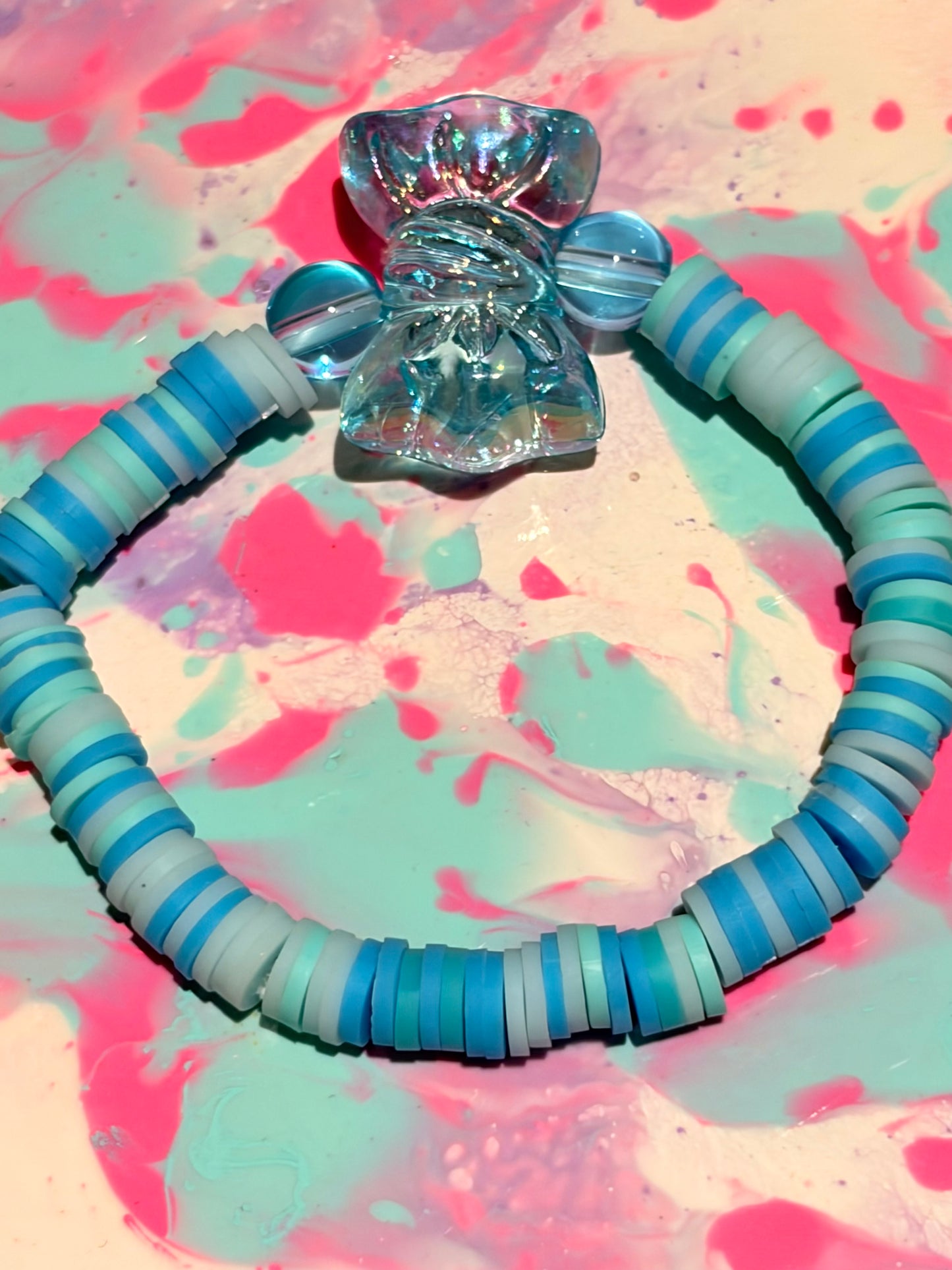 Blue bow bracelet