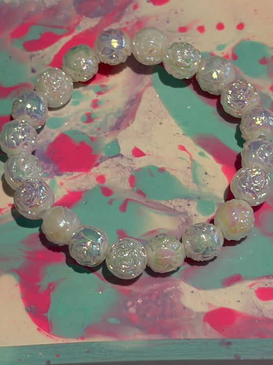White peal rose bracelet